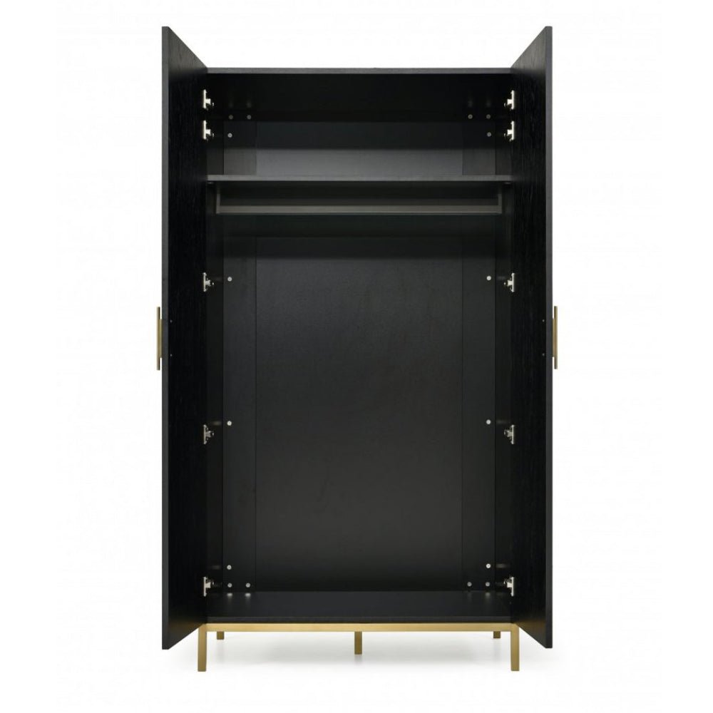 Twenty10 Design Tulip Black Oak Wardrobe Nicholas John Interiors