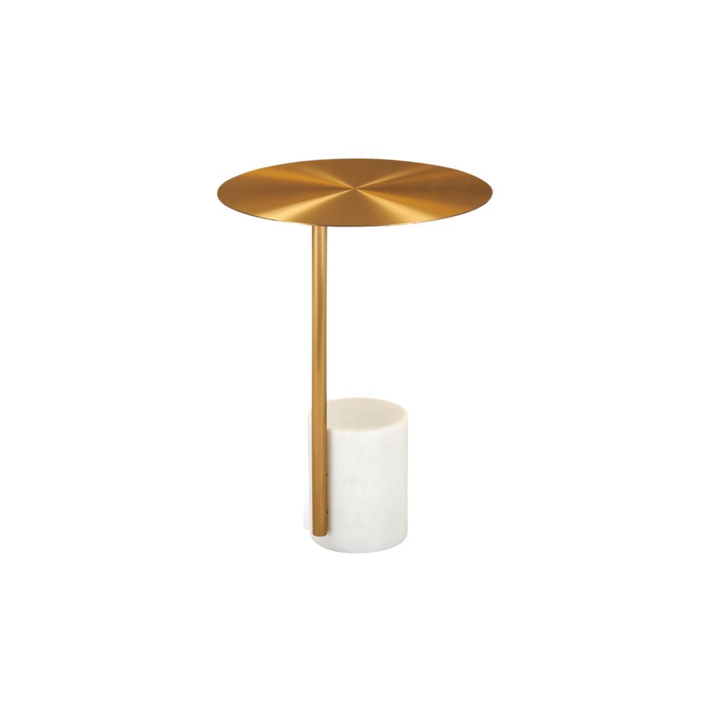 Twenty10 Design Violet Lamp Table - Gold and White Marble Nicholas John Interiors