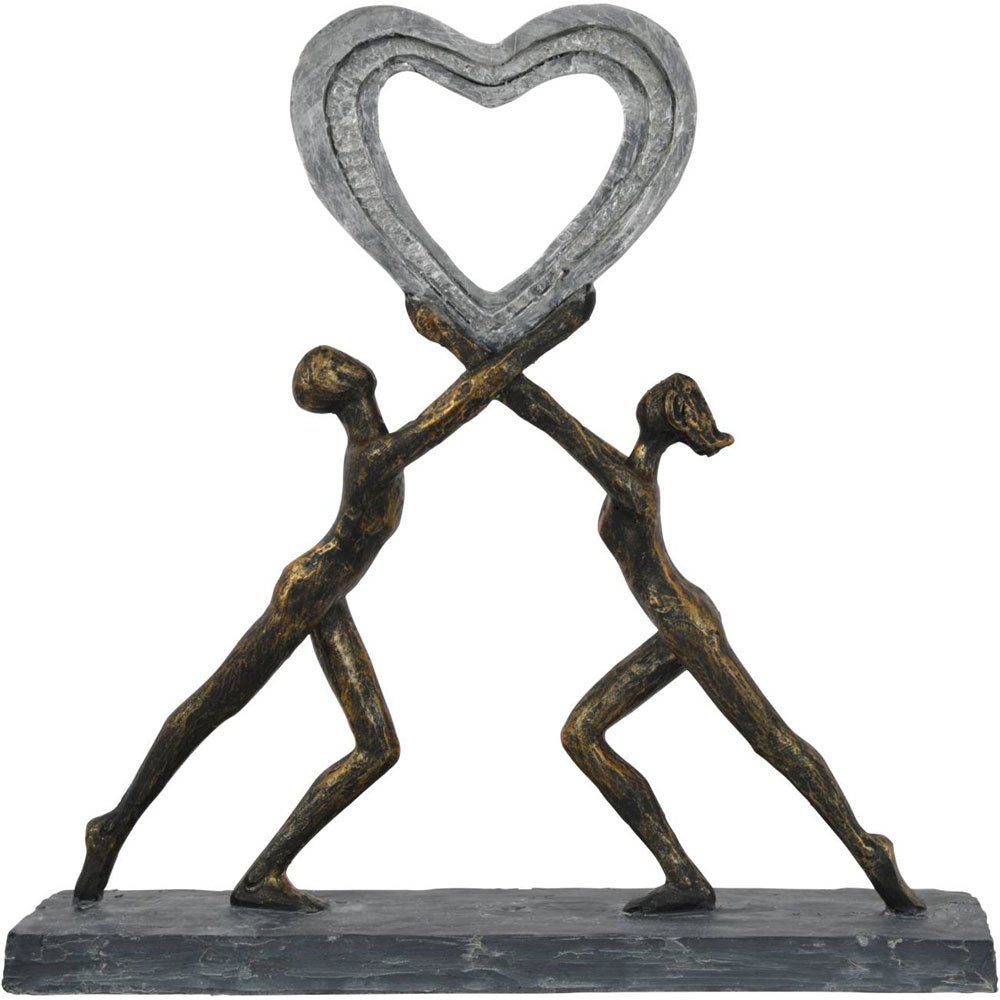 Uplifting Love Couple with Heart Resin Sculpture Nicholas John Interiors