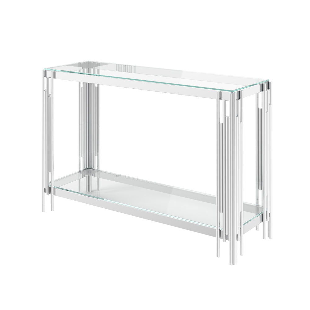 Vasa Clear Glass Console Table Nicholas John Interiors