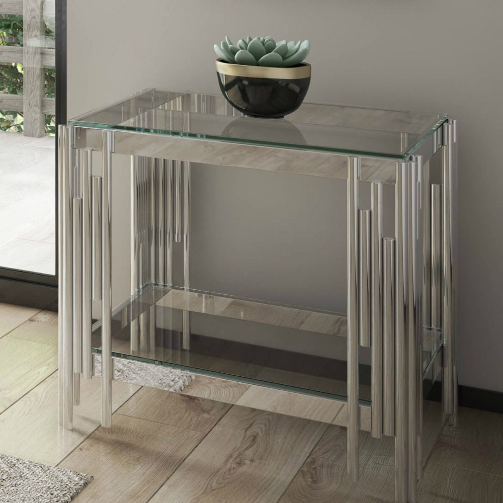 Vasa Clear Glass Side Table Nicholas John Interiors