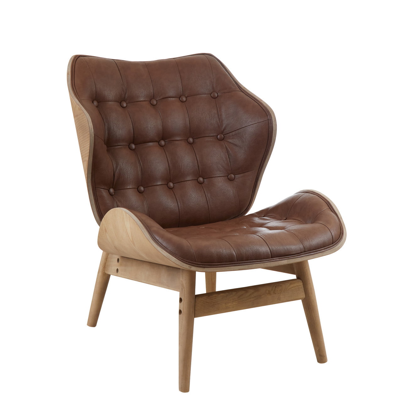 Vasile Brown Leather Chair with Button Detail Nicholas John Interiors