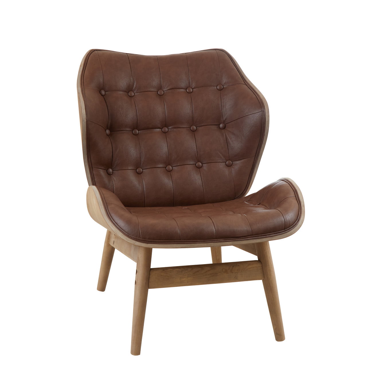 Vasile Brown Leather Chair with Button Detail Nicholas John Interiors