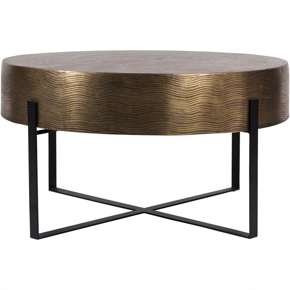 Ventura Etched Brass Finish Coffee Table Nicholas John Interiors