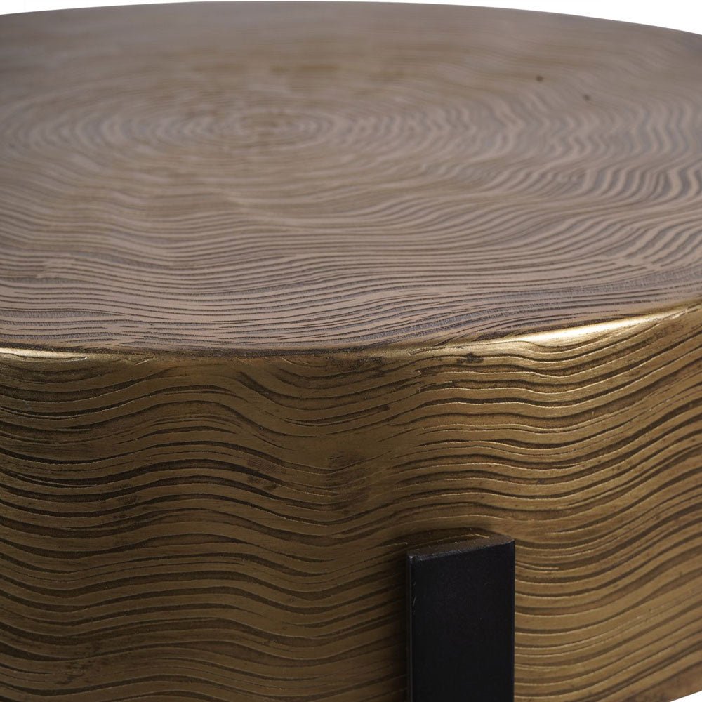 Ventura Etched Brass Finish Side Table Nicholas John Interiors