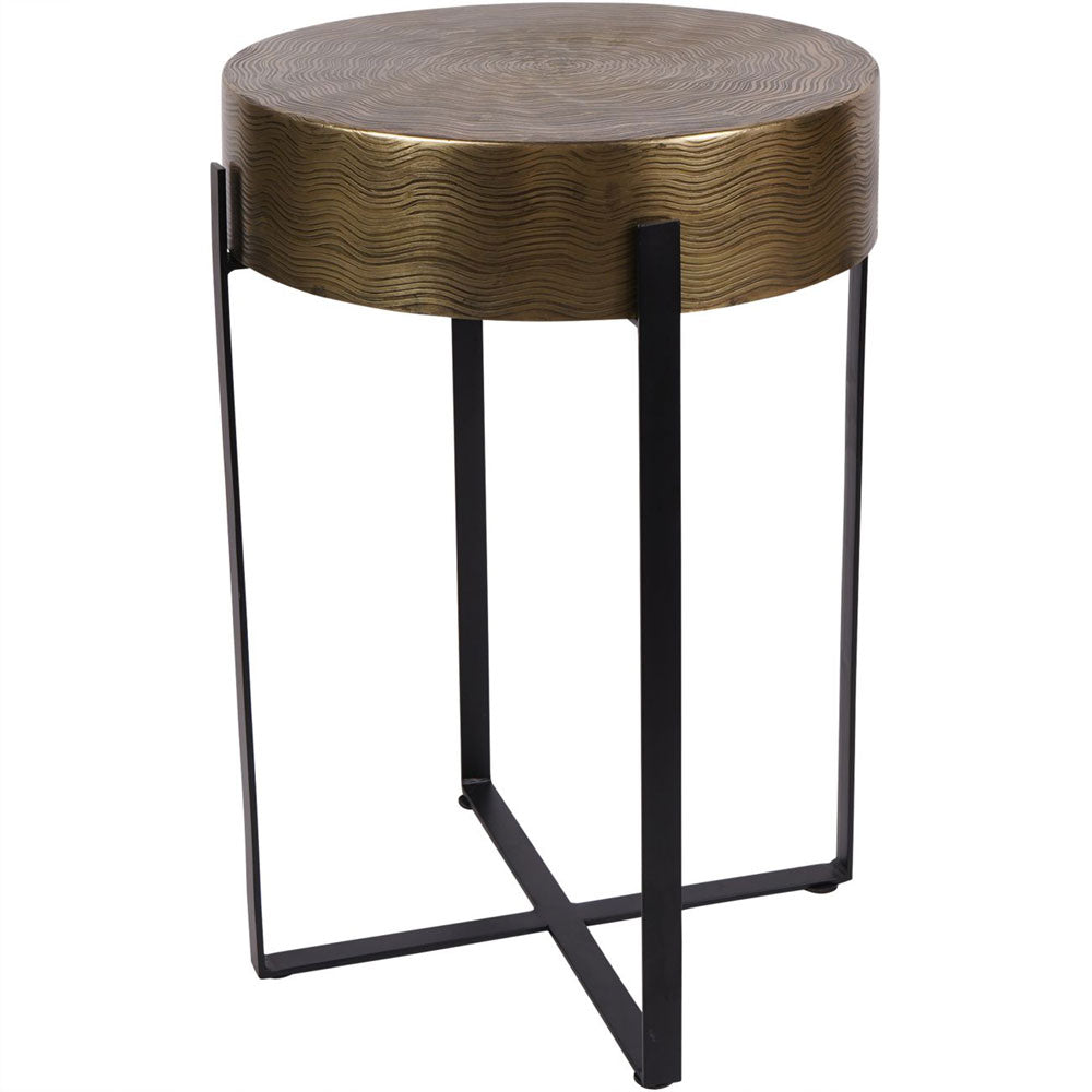 Ventura Etched Brass Finish Side Table Nicholas John Interiors