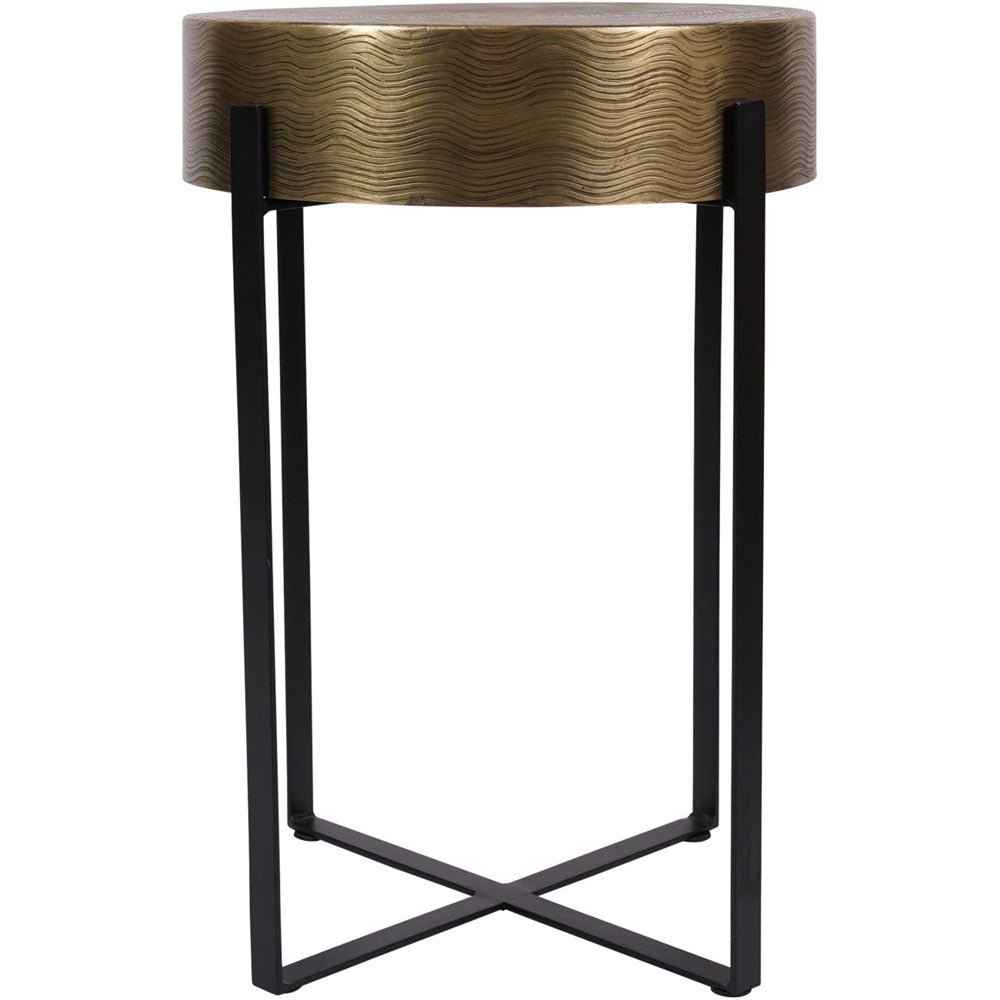 Ventura Etched Brass Finish Side Table Nicholas John Interiors