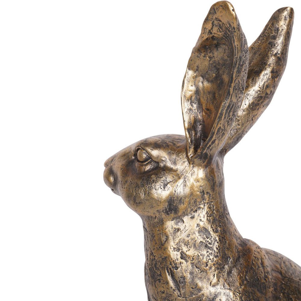 Windham Antiqued Large Sitting Hare Sculpture Nicholas John Interiors