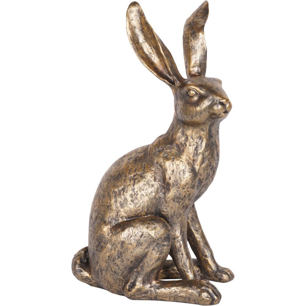 Windham Antiqued Large Sitting Hare Sculpture Nicholas John Interiors