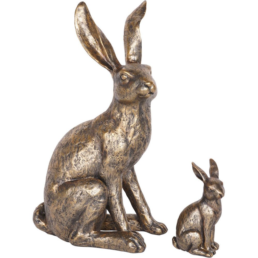 Windham Antiqued Large Sitting Hare Sculpture Nicholas John Interiors