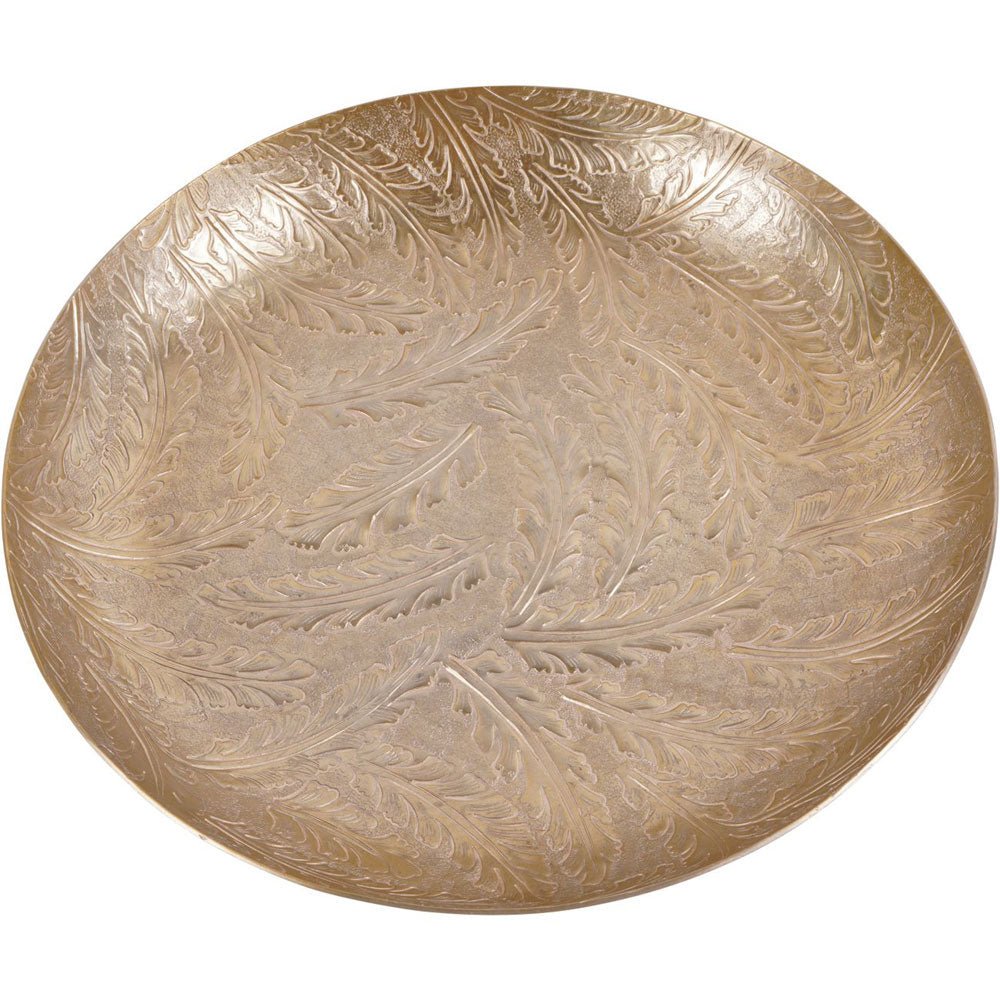 Windham Gold Leaf Embossed Round Footed Bowl Nicholas John Interiors