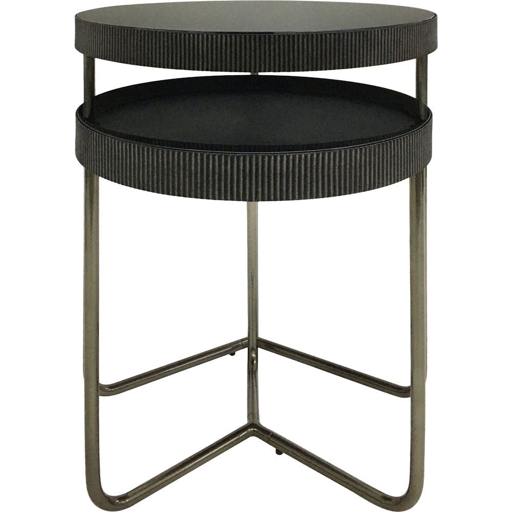 Windsor Set of 2 Side Tables with Black Tinted Glass Nicholas John Interiors