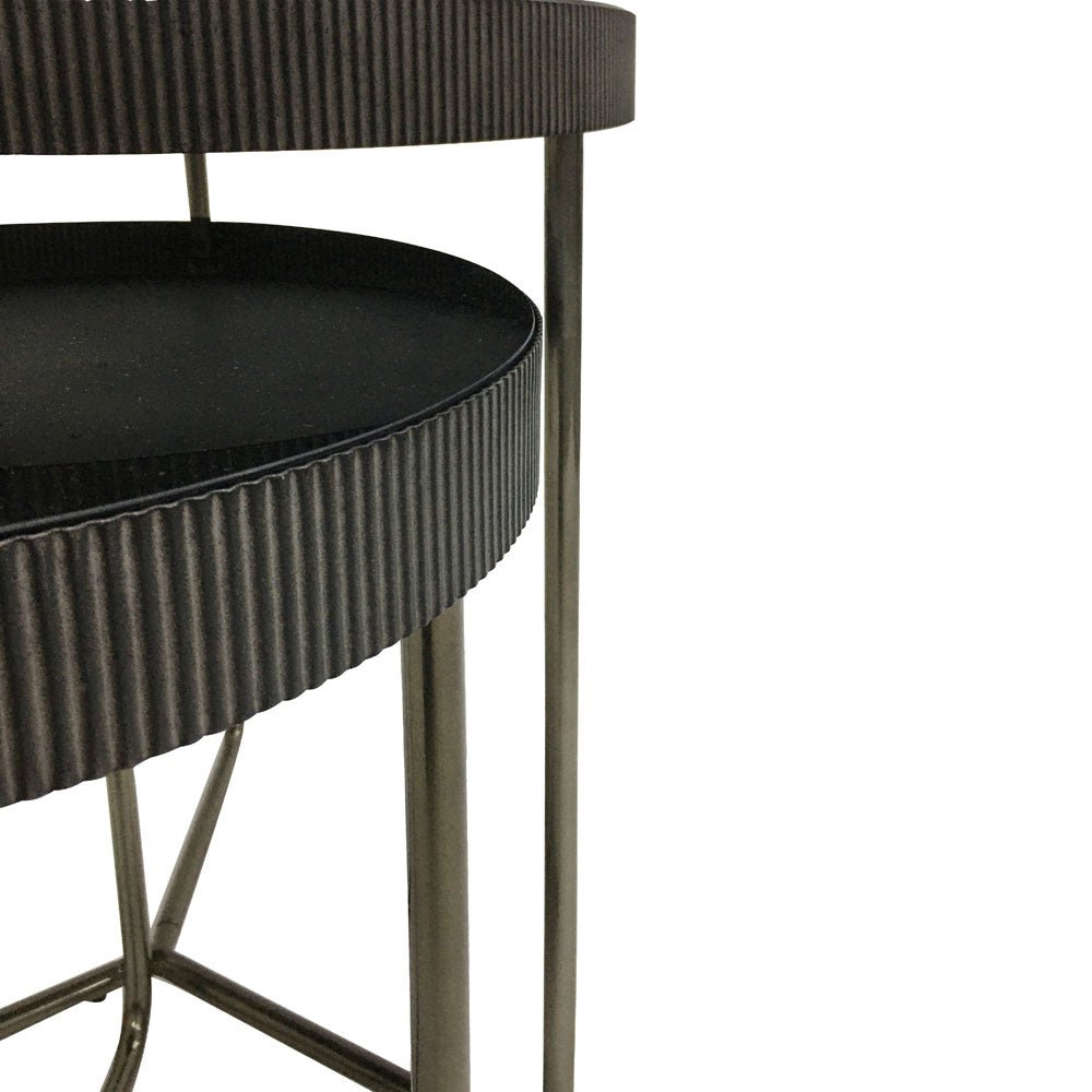 Windsor Set of 2 Side Tables with Black Tinted Glass Nicholas John Interiors