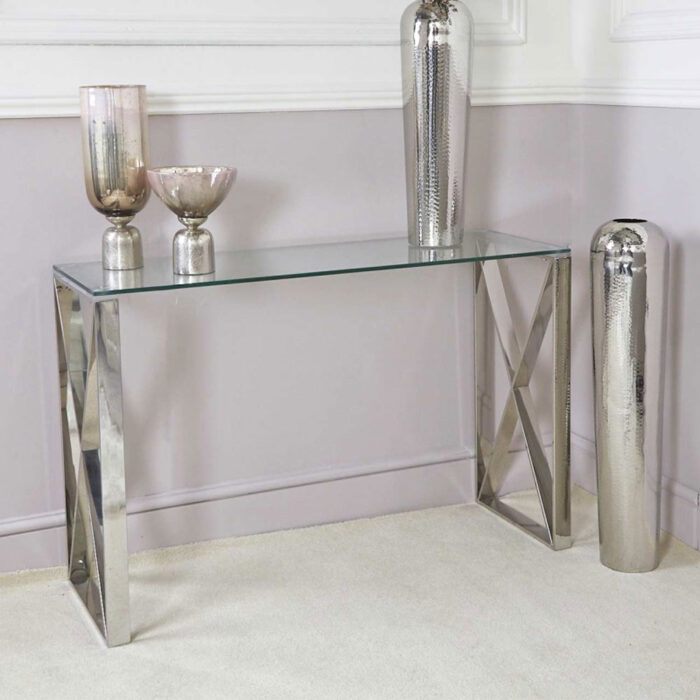 Zenith Stainless Steel Console Table