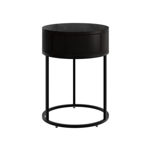 D.I Designs Hampton Round Wooden Bedside - Black