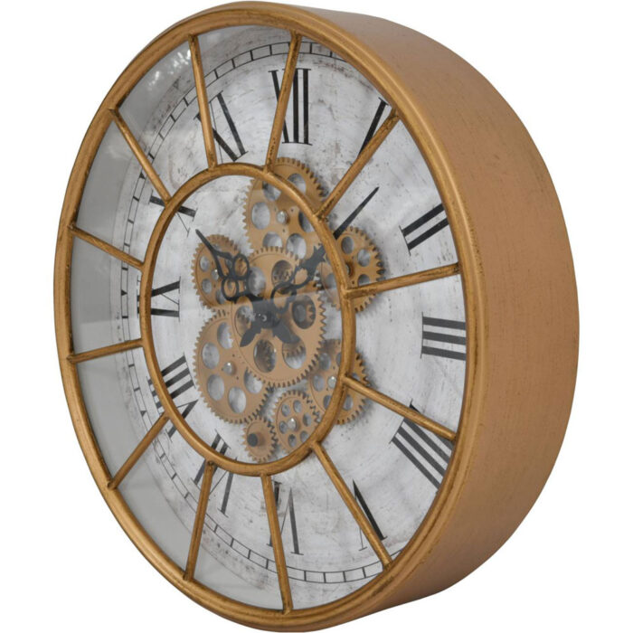 Blackwell gold skeleton 40cm moving cog clock