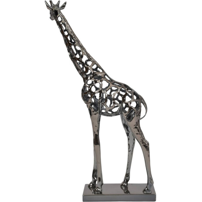 Courtney Black Nickel Hollow Giraffe 70cm Sculpture