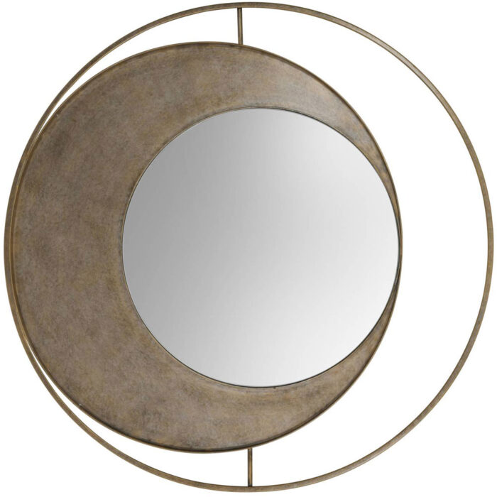 Concentric Circles Iron Mirror Aged Gold 100cm diamater