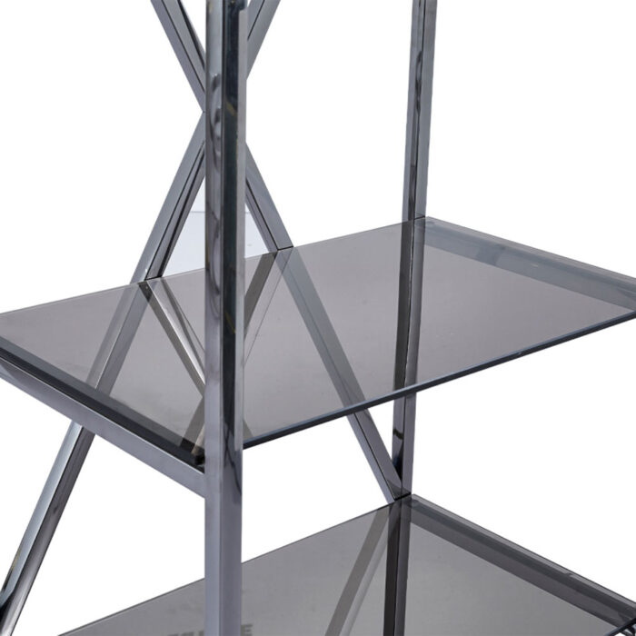 Axel 5-Tier Grey Gunmetal with Smoke Glass Display