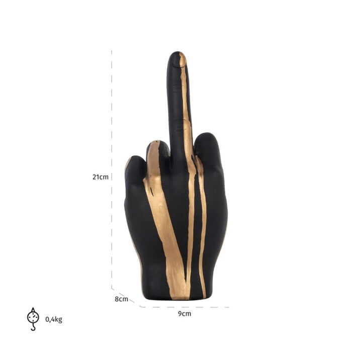 Richmond Interiors Deco Object Hand Digitus (Black/Gold)