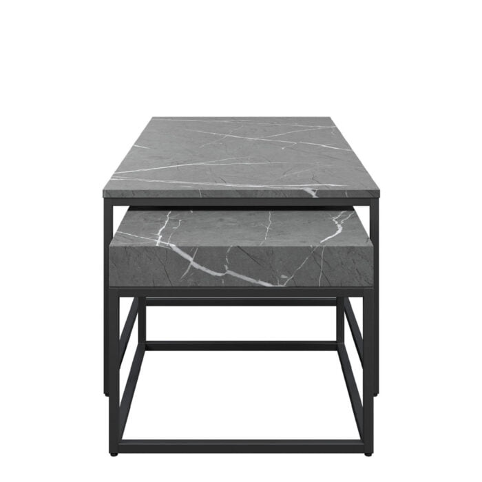 Delma Grand Grey Marble Effect Coffee Table Set