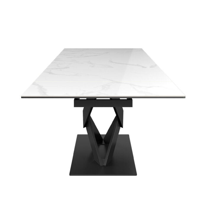 Kenzo Gloss White Ceramic Extending Dining Table - 160-240cm