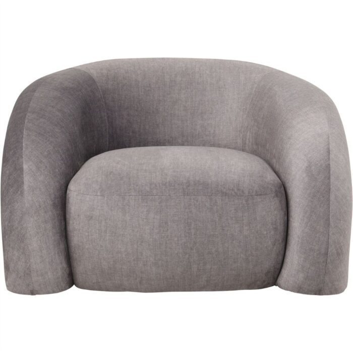 Kason Upholstered Curved Snug Grey Chair