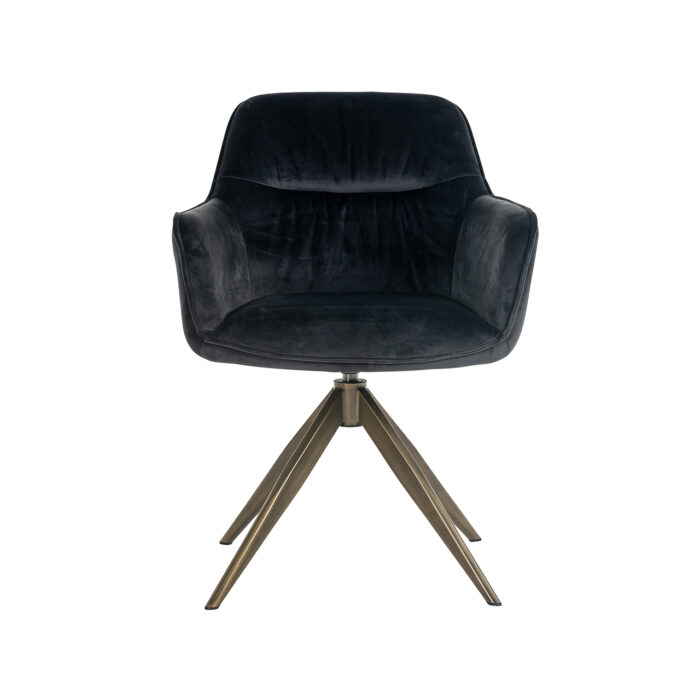 Richmond Interiors Aline Swivel Chair in Antraciet Velvet