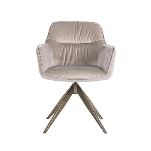 Richmond Interiors Aline Swivel Chair in Khaki Velvet