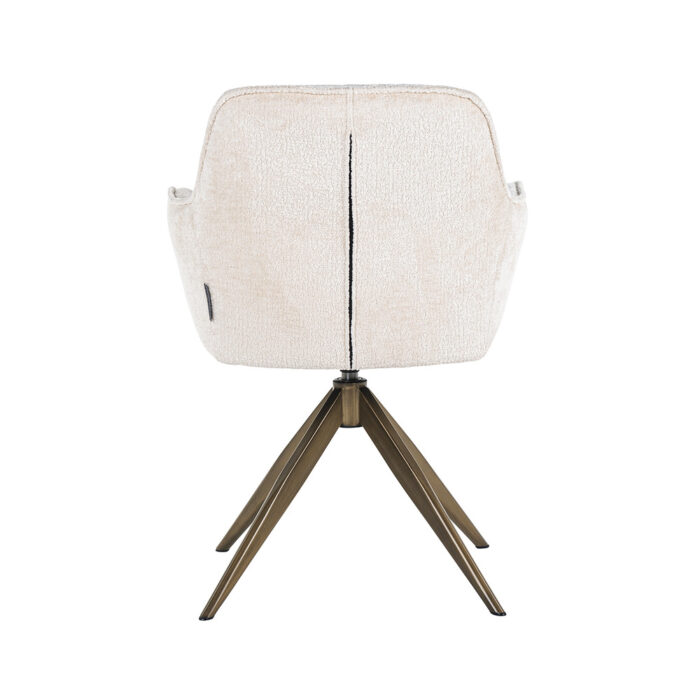 Richmond Interiors Aline Swivel Chair in White Chenille Velvet