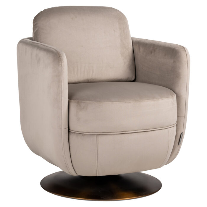 Richmond Interiors Turner Swivel Lounge Chair in Khaki Velvet